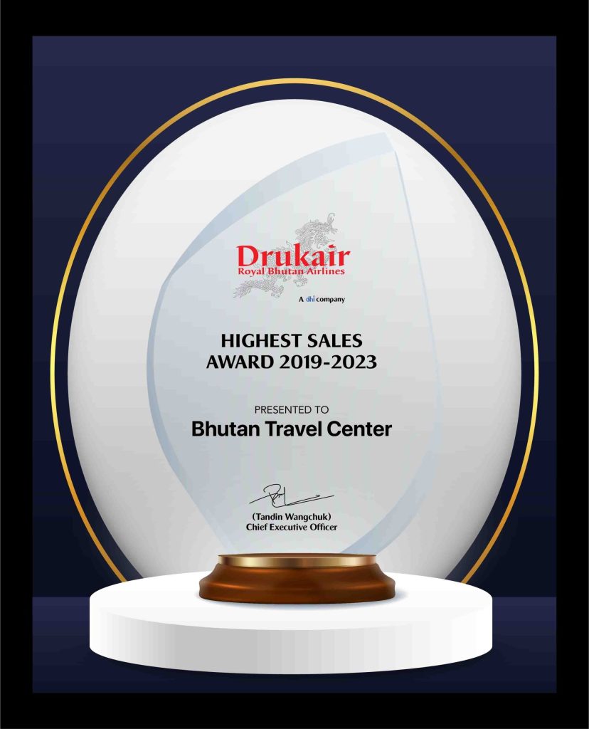 Drukair Highest Sales Award 2019-2023